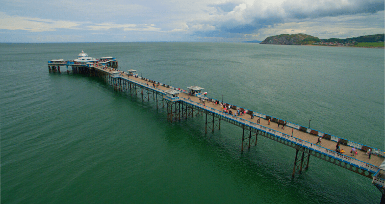 Llandudno Pier aerial view