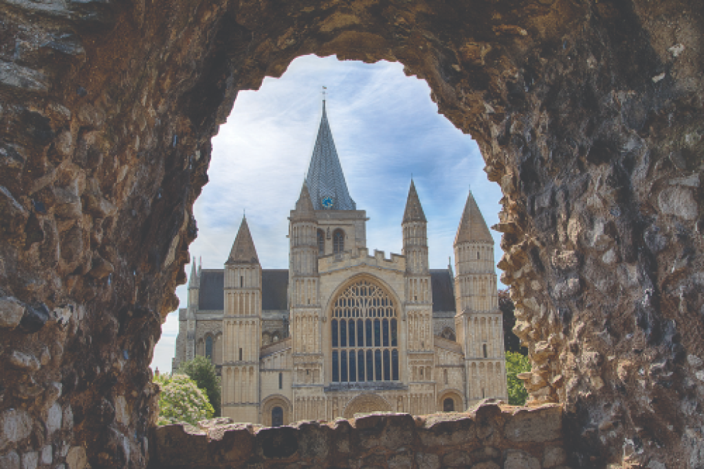 Rochester Cathedral seen from the battlements of Rochester Castle 