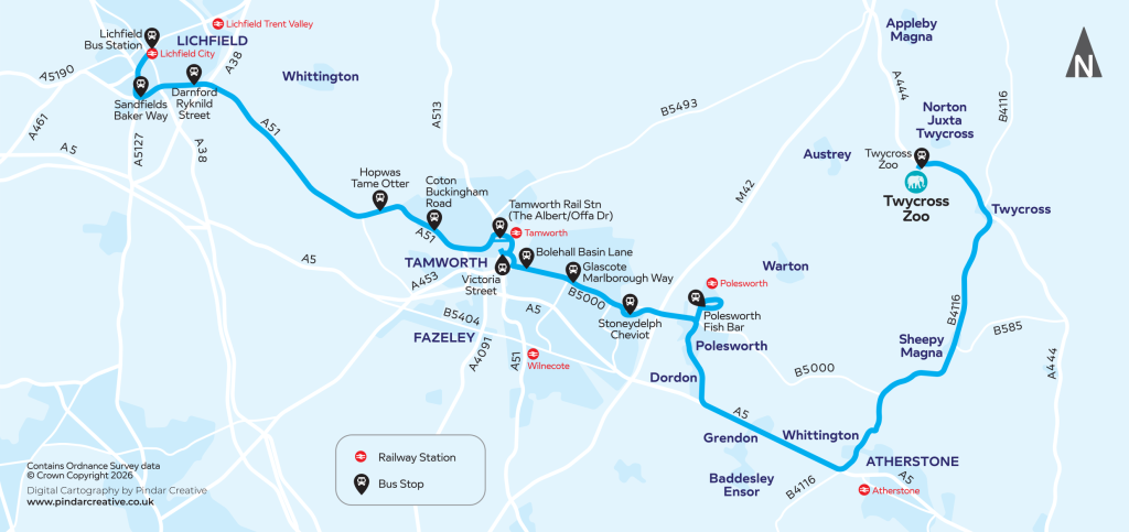 Map of TZ2 service